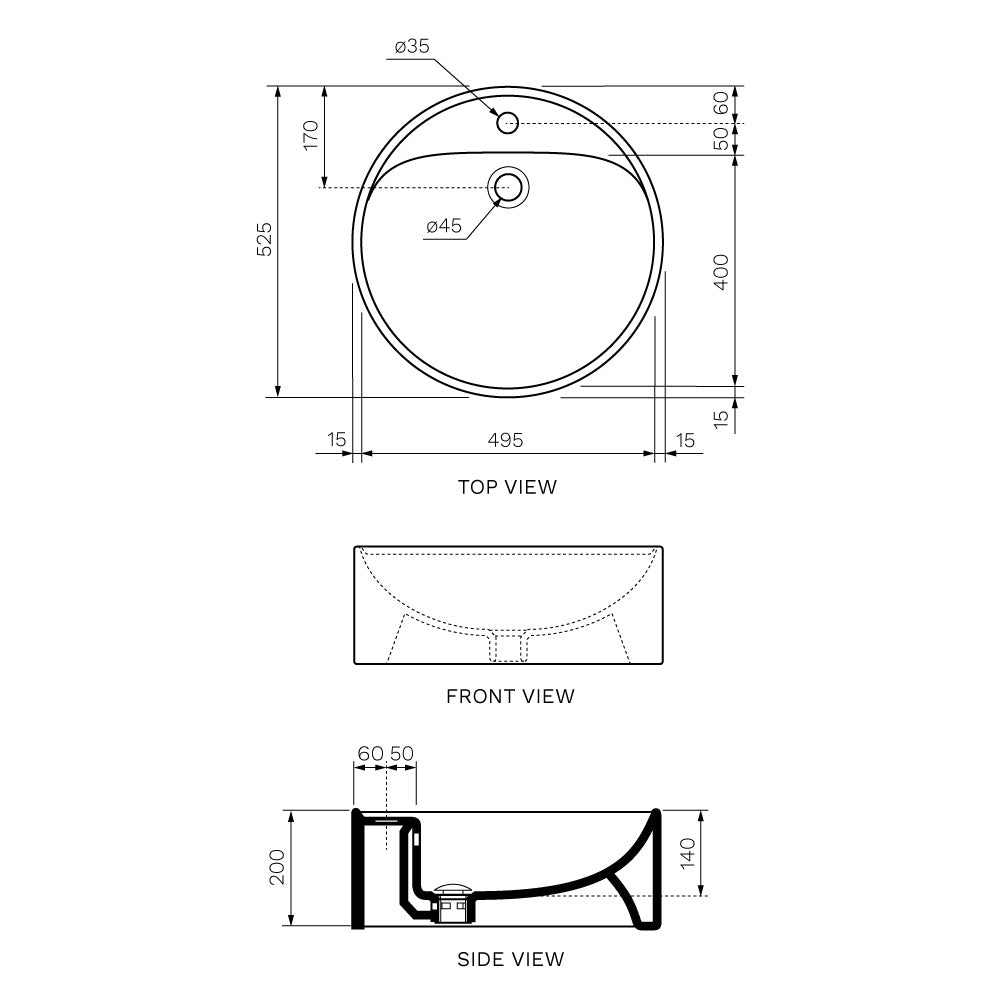 Twinset 525 Bench Basin - PARISI Basins