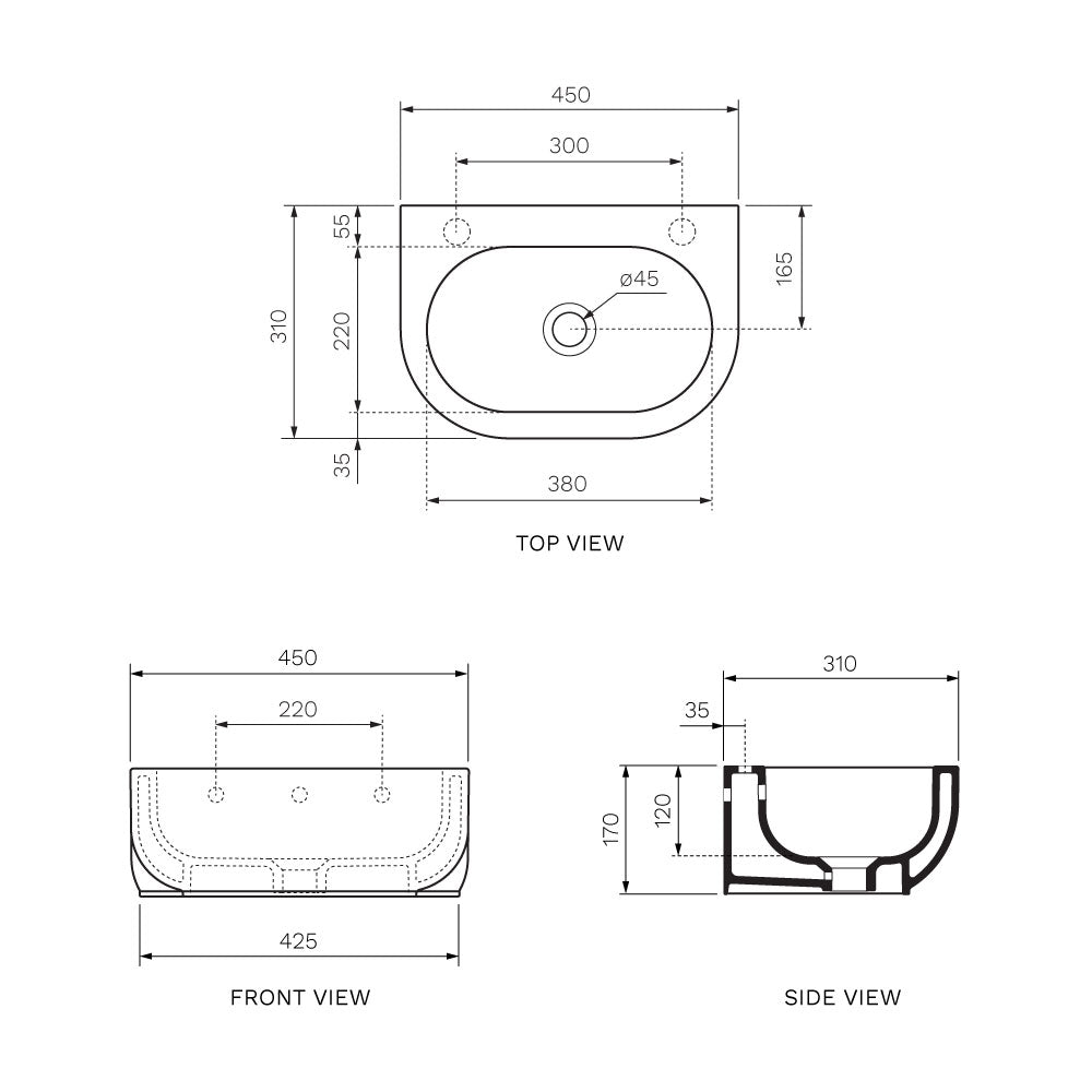 Pass 31 Wall Basin - Basins