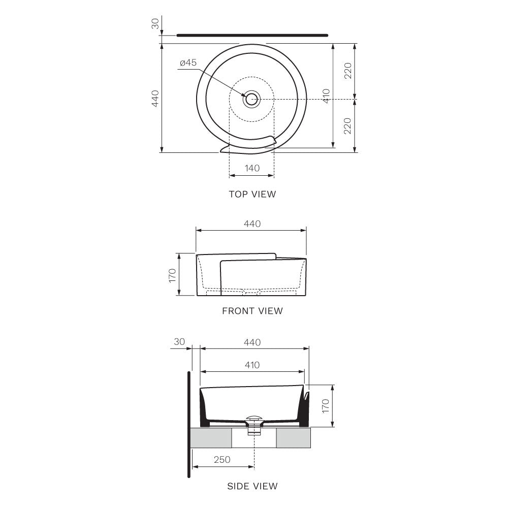 Roll 44 Bench Basin - Basins