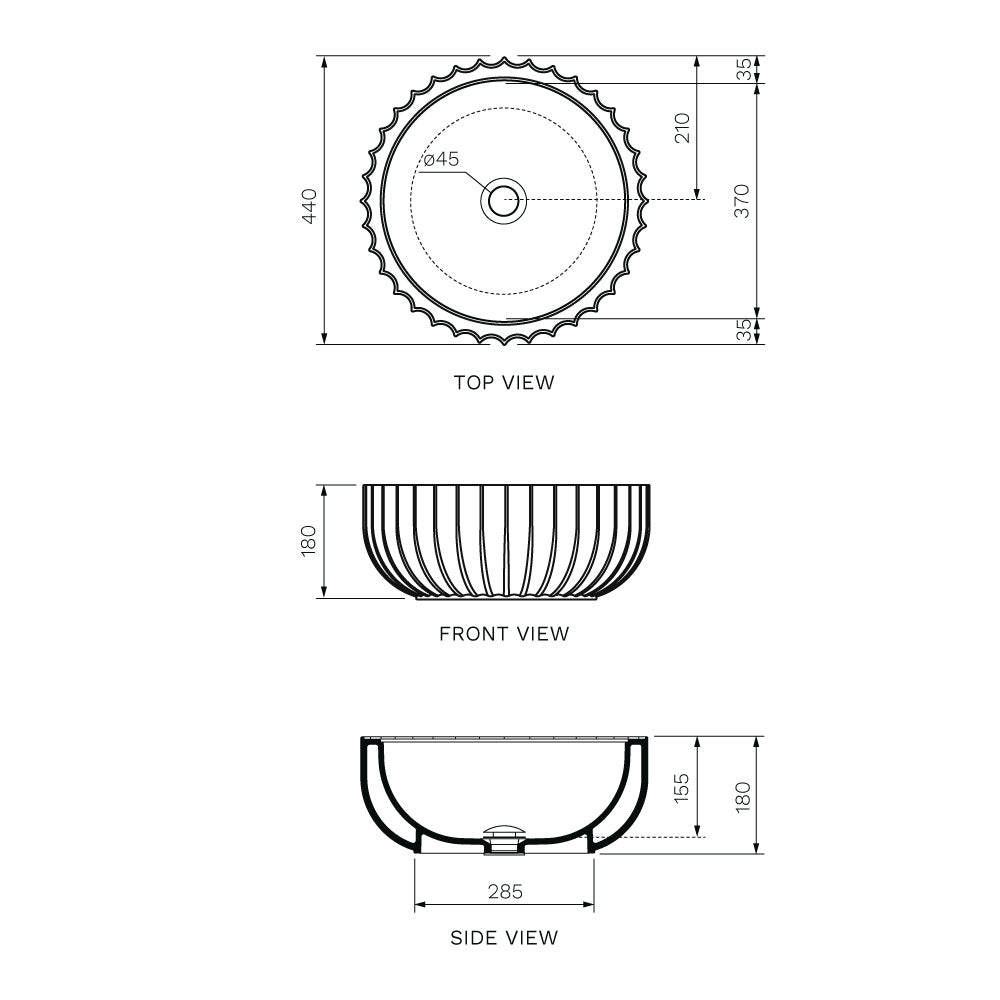 Settecento 44 Bench Basin