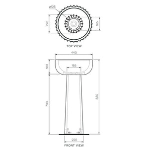 Settecento 44 Freestanding Pedestal Basin