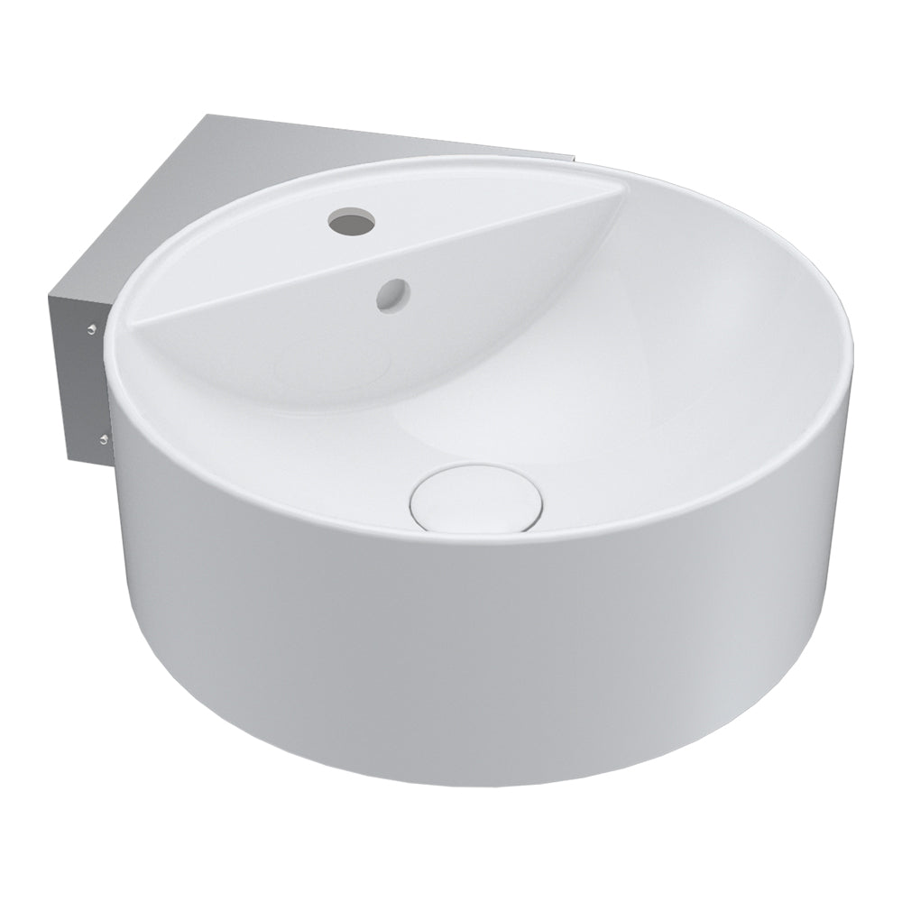 Twinset Slim 420 Wall Basin With Tap Ledge and Corner Bracket