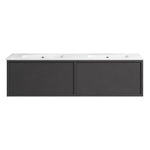 Float 1200 Wall Cabinet with Ceramic Double Bowl Top