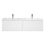 Float 1200 Wall Cabinet with Ceramic Double Bowl Top