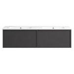 Float II 1200 Wall Cabinet with Ceramic Double Bowl Top