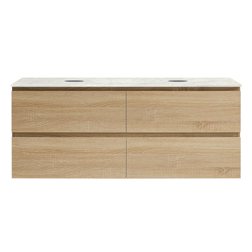 Evo + MyTop 1200 Wall Cabinet Sahara with Porcelain Top for Double Bowls