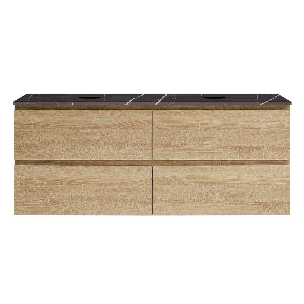Evo + MyTop 1200 Wall Cabinet Sahara with Porcelain Top for Double Bowls