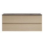 Evo + MyTop 1200 Wall Cabinet Sand Plus with Porcelain Top for Double Bowls