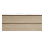 Evo + MyTop 1200 Wall Cabinet Sand Plus with Porcelain Top for Double Bowls