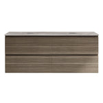 Evo + MyTop 1200 Wall Cabinet Tabacco with Porcelain Top for Double Bowls