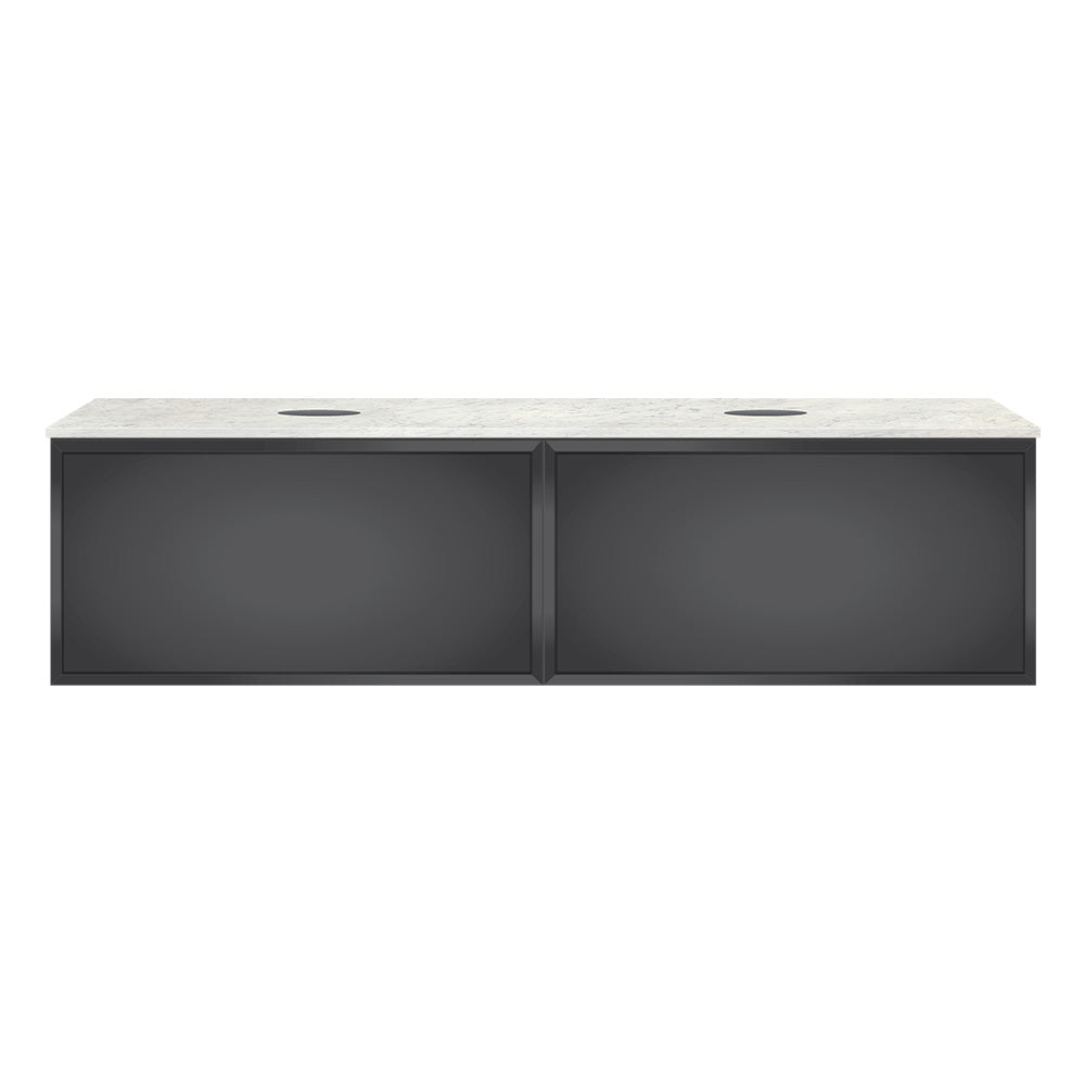 Float + MyTop 1200 Wall Cabinet Grafite with Italian Porcelain Double Top