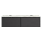 Float + MyTop 1200 Wall Cabinet Grafite with Italian Porcelain Double Bowl Top