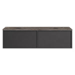 Float + MyTop 1200 Wall Cabinet Grafite with Italian Porcelain Double Bowl Top