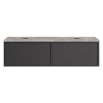 Float + MyTop 1200 Wall Cabinet Grafite with Italian Porcelain Double Bowl Top