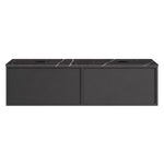 Float + MyTop 1200 Wall Cabinet Grafite with Italian Porcelain Double Bowl Top