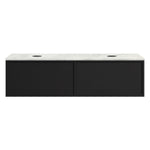 Float + MyTop 1200 Wall Cabinet Matt Black With Italian Porcelain Double Bowl Top