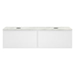 Float + MyTop 1200 Wall Cabinet Matt White with Italian Porcelain Double Bowl Top