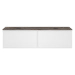 Float + MyTop 1200 Wall Cabinet Matt White with Italian Porcelain Double Bowl Top