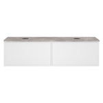 Float + MyTop 1200 Wall Cabinet Matt White with Italian Porcelain Double Bowl Top