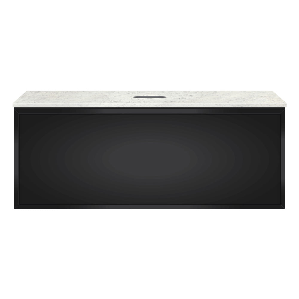 Float + MyTop 800 Wall Cabinet Matt Black with Italian Porcelain Top