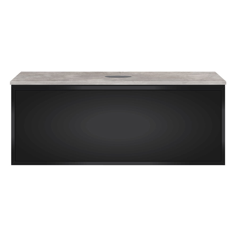 Float + MyTop 800 Wall Cabinet Matt Black with Italian Porcelain Top