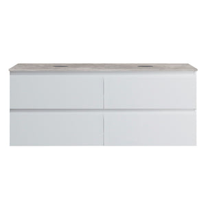 Pure Bianco + MyTop 1200 Wall Cabinet Matt White with Porcelain Top for Double Basins