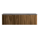 Riga + MyTop 1400 Wall Cabinet Black Walnut with Italian Porcelain Top for Double Bowl