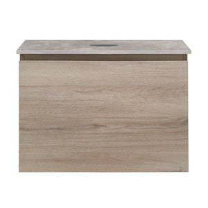 Rocki + MyTop 600 Wall Cabinet Steel Oak with Porcelain Top