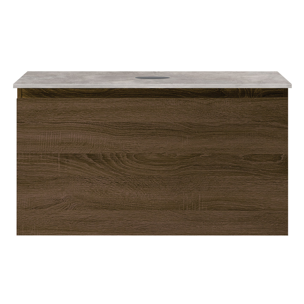 Rocki + MyTop 800 Wall Cabinet Moka with Porcelain Top - PARISI Vanity ...