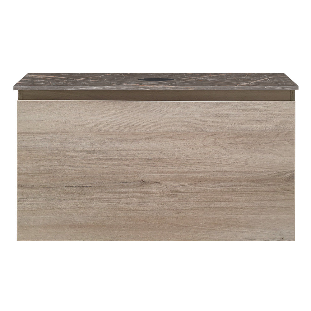 Rocki + MyTop 800 Wall Cabinet Steel Oak with Porcelain Top