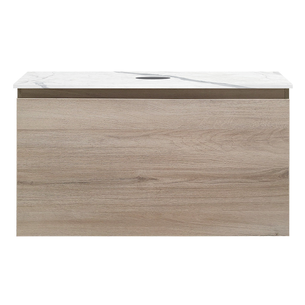 Rocki + MyTop 800 Wall Cabinet Steel Oak with Porcelain Top