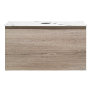 Rocki + MyTop 800 Wall Cabinet Steel Oak with Porcelain Top