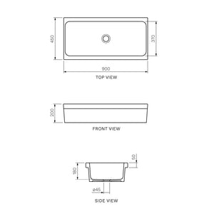 Rettangolo Single Laundry Bowl 900mm - Sink