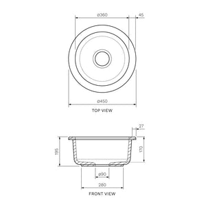 Tondo Inset Sink Round 450mm - Sink