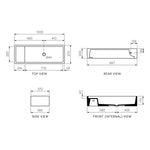 Next Narrow Back to Wall Bench Basin with LH Shelf