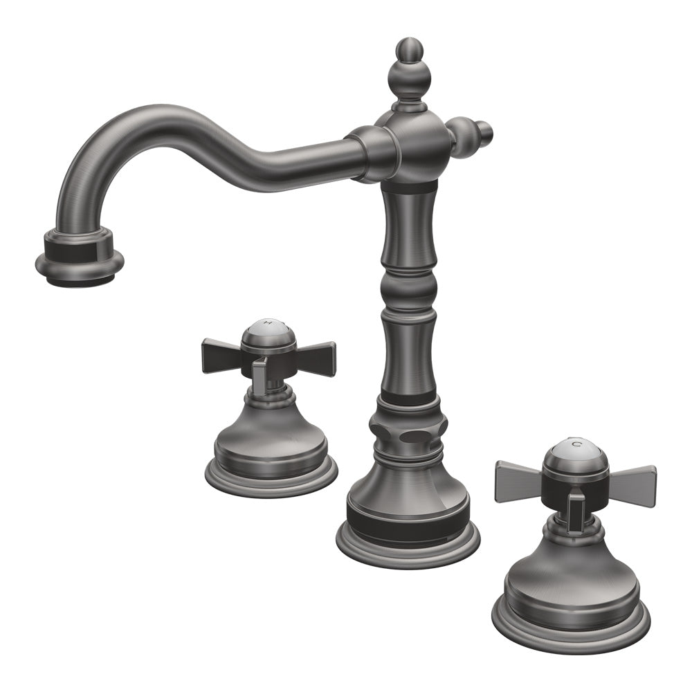 Hermitage Basin Set with Swivel Spout and Cross Handle