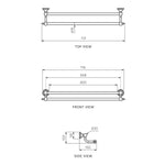 Hermitage Double Towel Rail 600mm