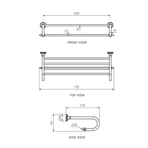 Hermitage Towel Rack 600mm