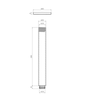 Play Ceiling Shower Arm 300mm - Showers