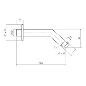 Quad Wall Shower Arm (Angled)