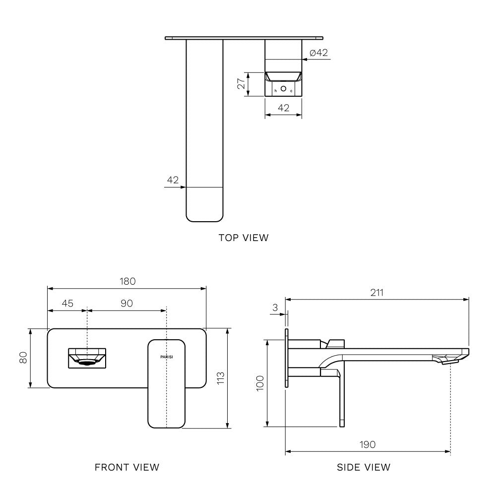 Quad II Wall Mixer with 190mm Spout