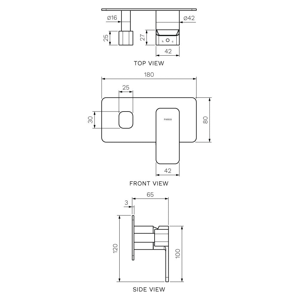 Quad II Wall Mixer with 2-Way Diverter