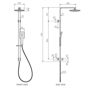 Quad II Shower Column with Sliding Rail