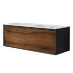 IKS 1400 Wall Cabinet Matt Black with Double Mineralmarmo Top
