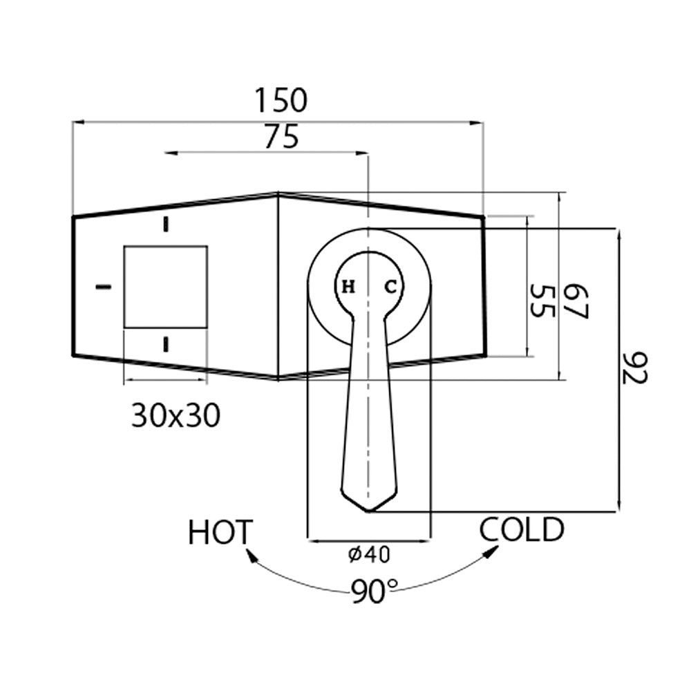 Jazz Lever Wall Mixer with 3-Way Diverter