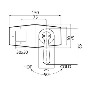 Jazz Lever Wall Mixer with 3-Way Diverter