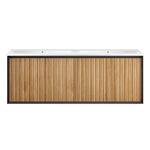 Jazz 1400 Wall Cabinet Matt Black with Mineralmarmo Top