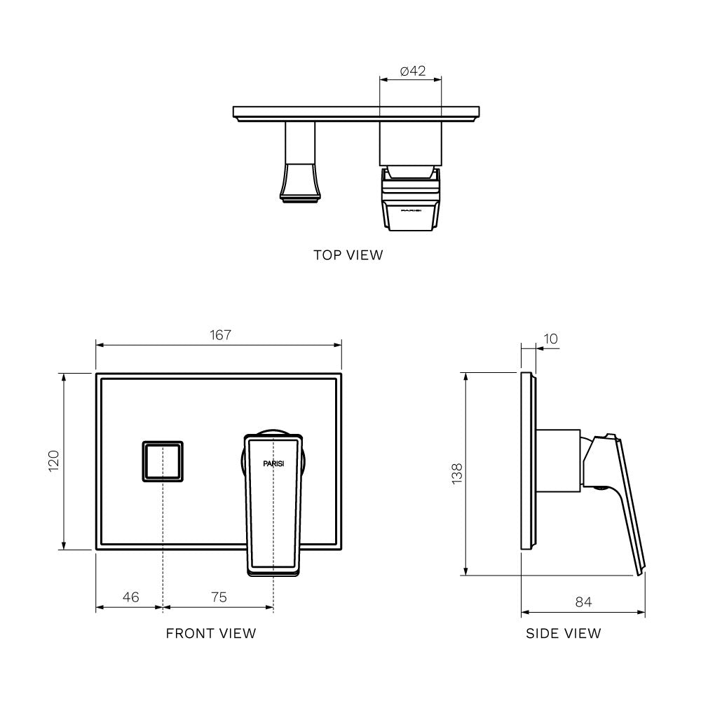 Ezia Wall Mixer with 3-Way Diverter