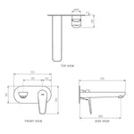 Freccia Wall Mixer with 190mm Spout on Elliptical Plate