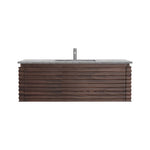 Loom 1200 Wall Cabinet Black Walnut with Marble Top and Wash Basin